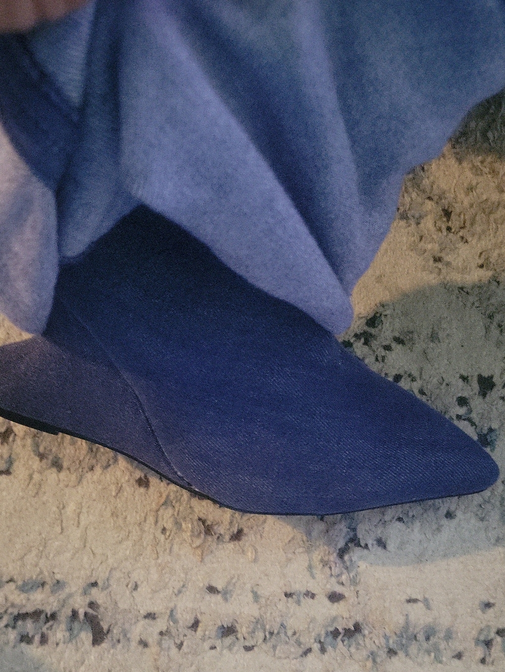 AZALEA WANG Blue Fold-Over STYLISH DENIM BOOTS - Picture 4 of 11